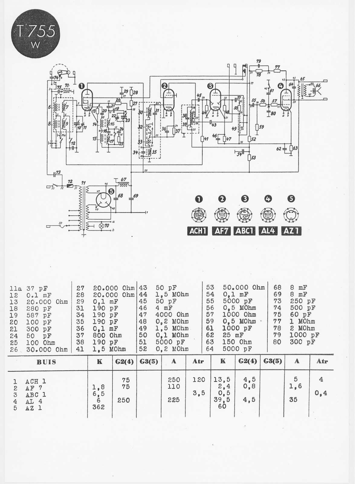 Telefunken 755-W Schematic