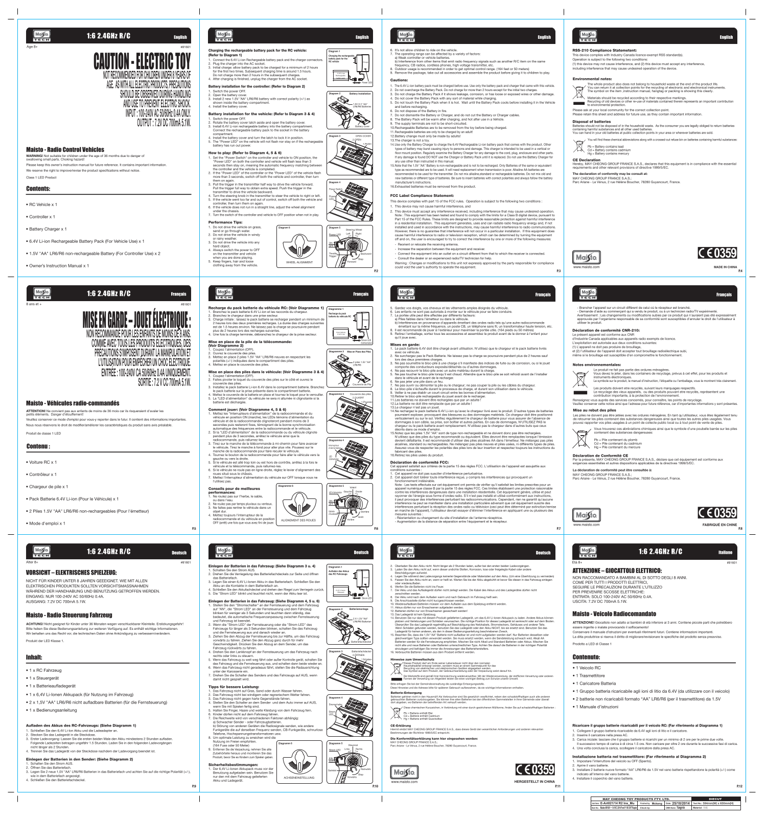 Maisto 81601 User guide