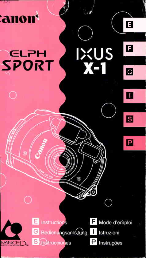 Canon IXUS X-1 User Manual