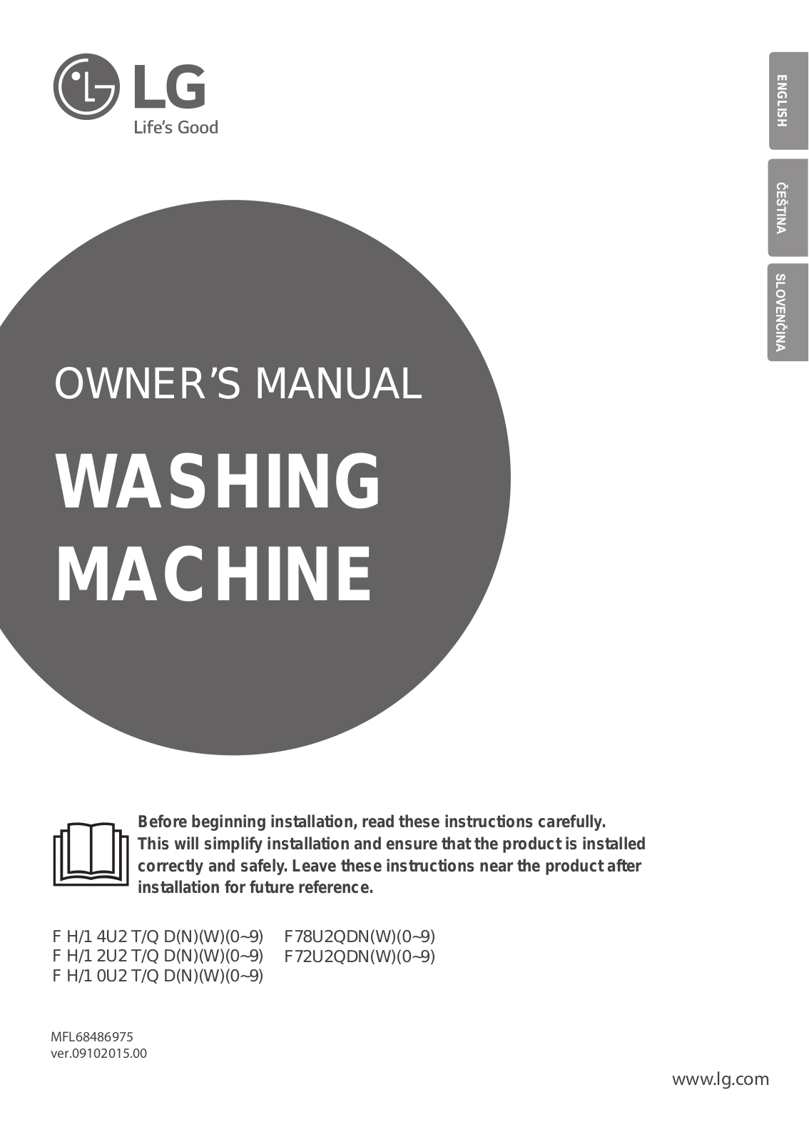 LG F84U2TDN1 Operating Instructions