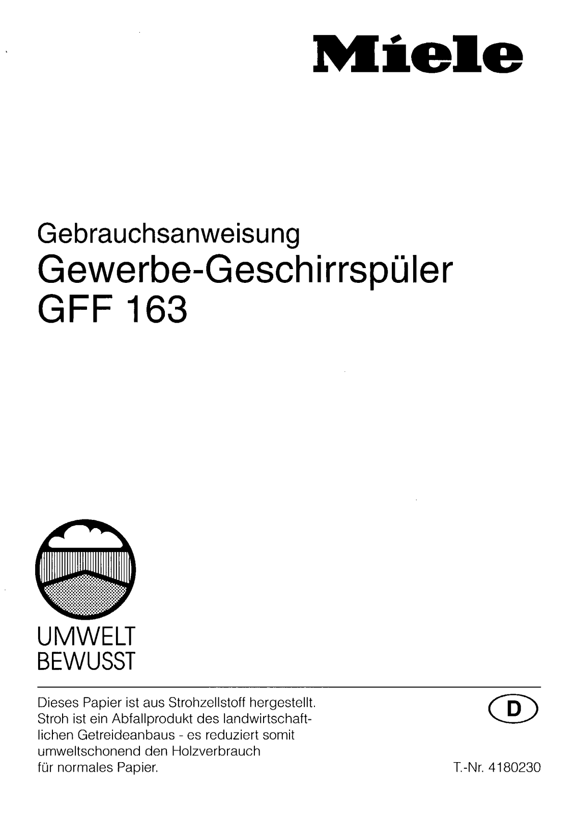 Miele GFF163 User manual