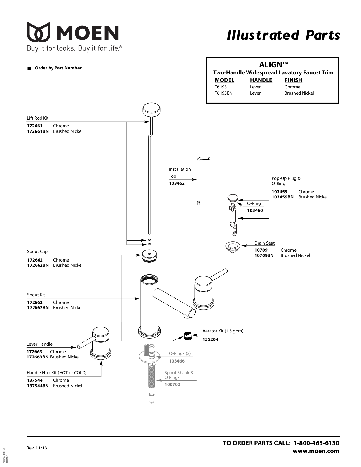 Moen T6193 Exploded View