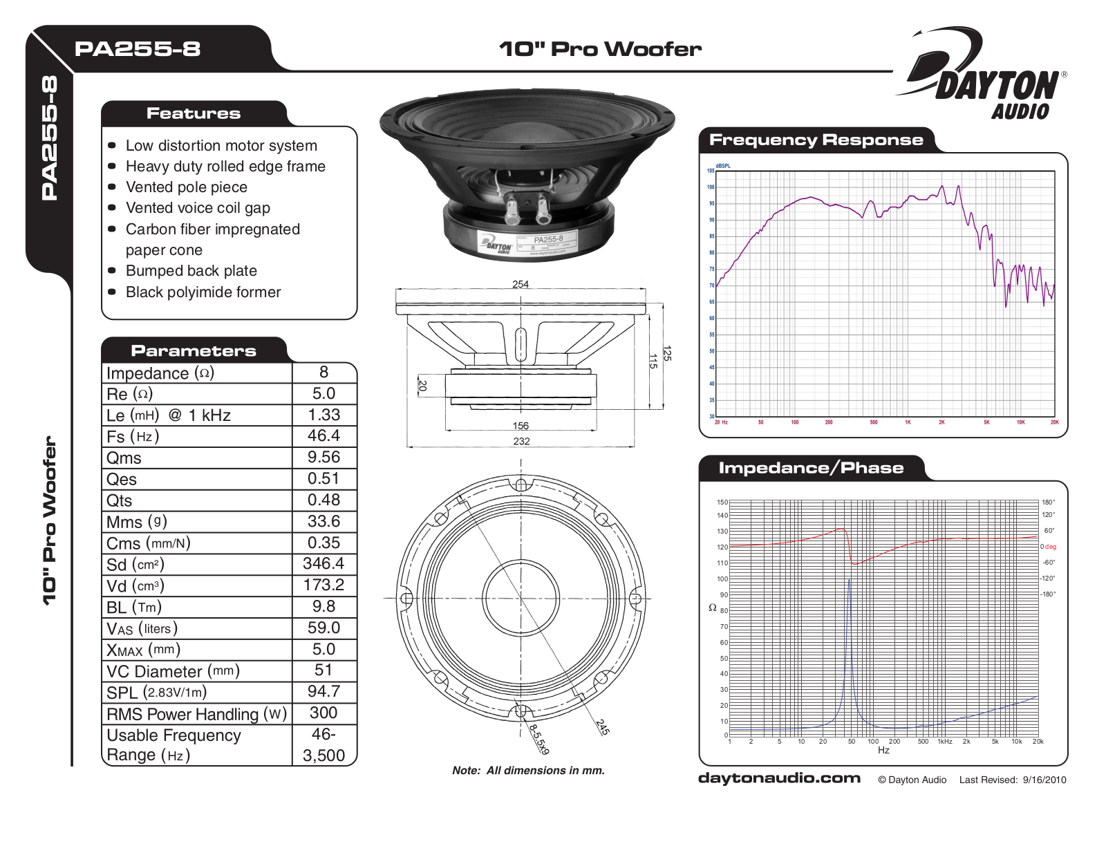 Dayton PA255-8 User Manual