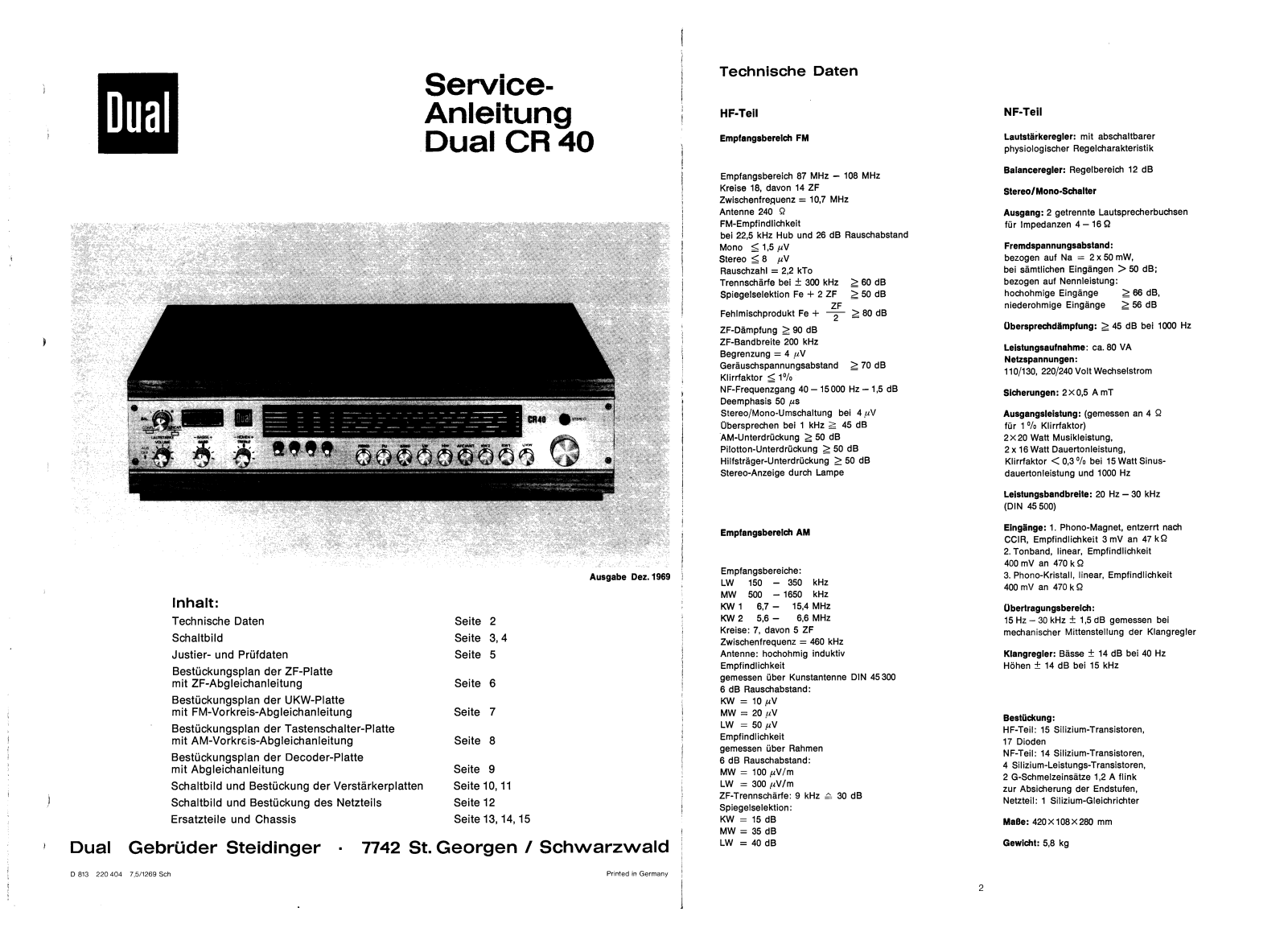 Dual CR-40 Service Manual