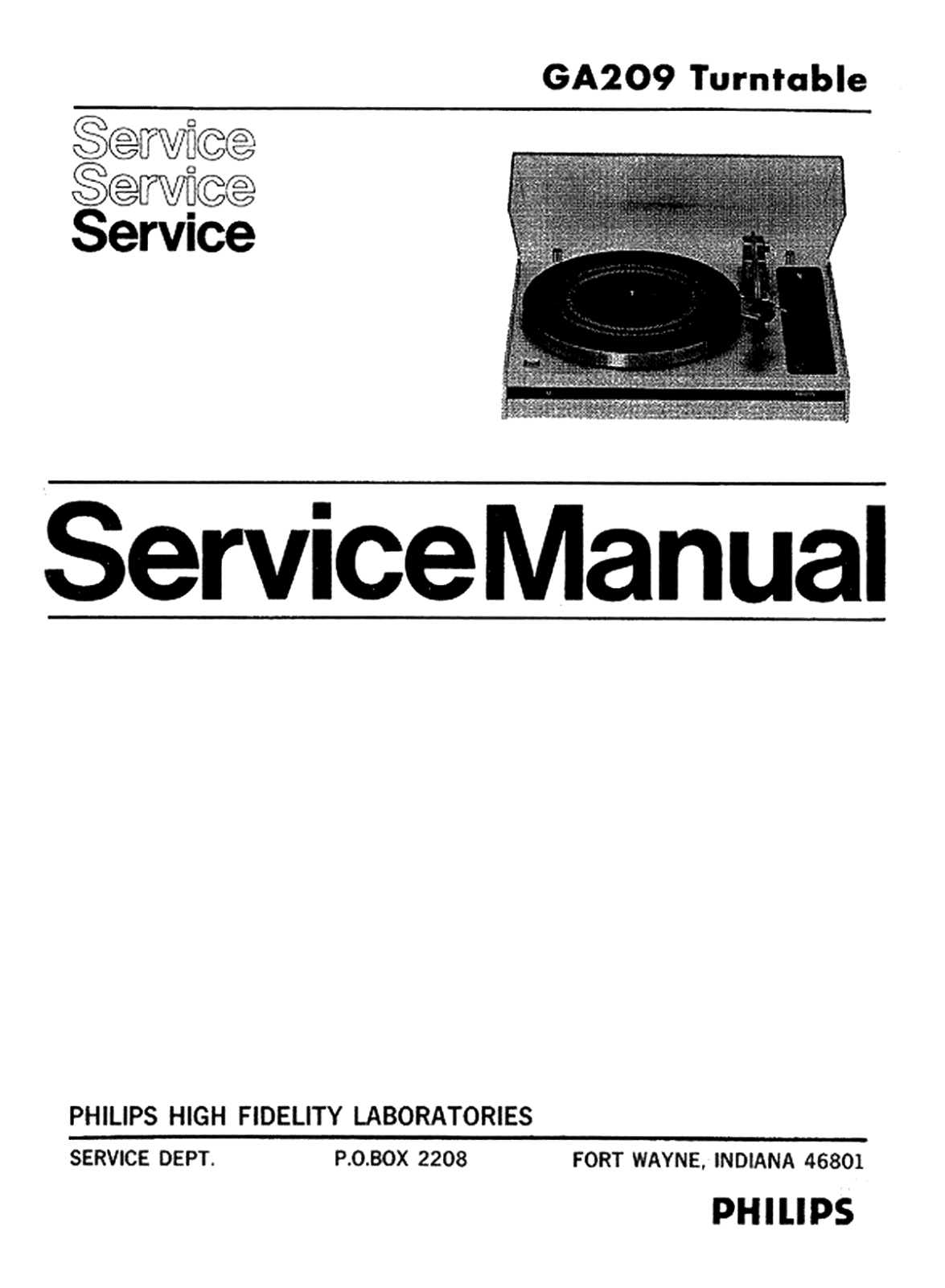 Philips GA-209 Service manual