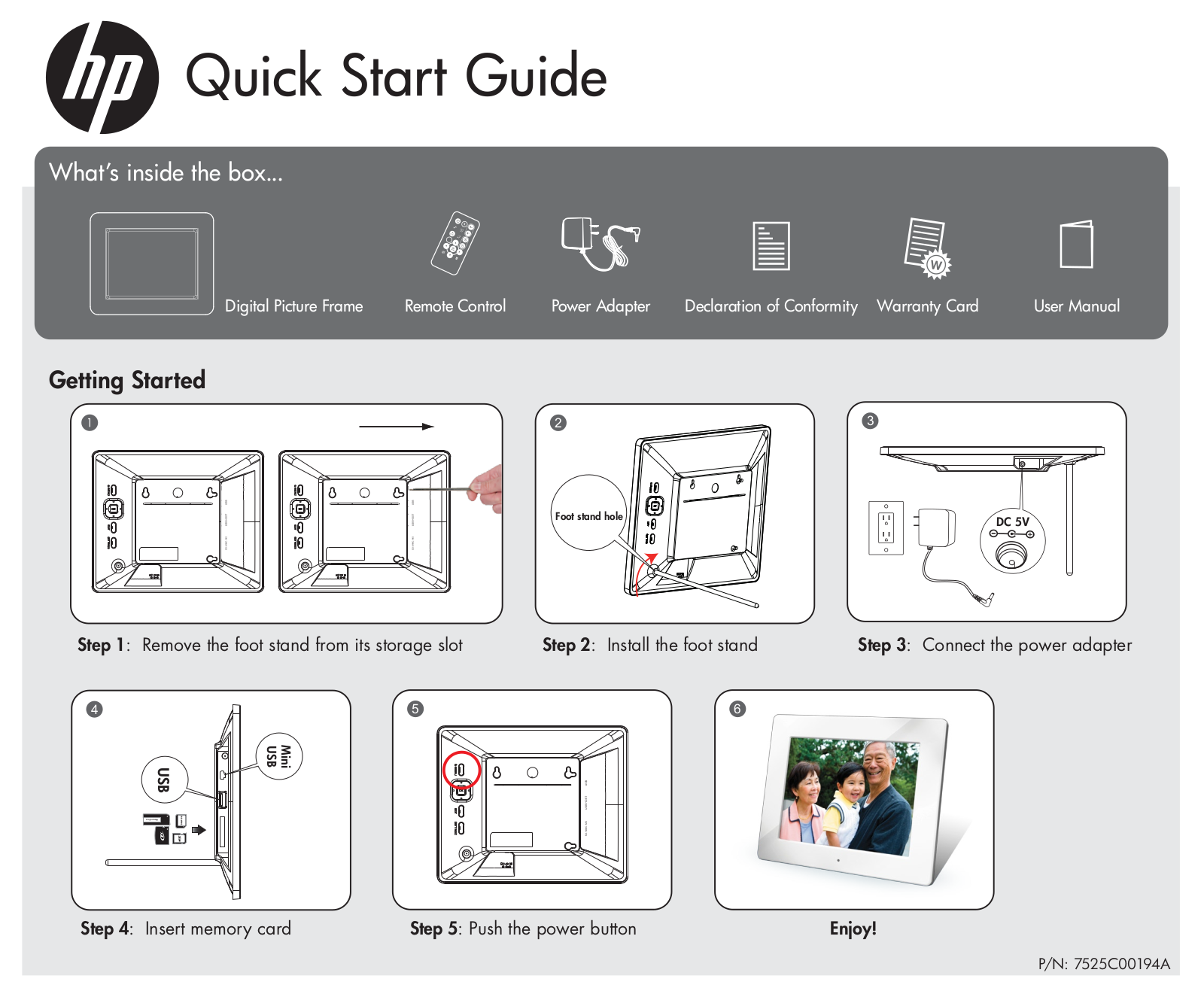 HP df850 Quick Start Guide