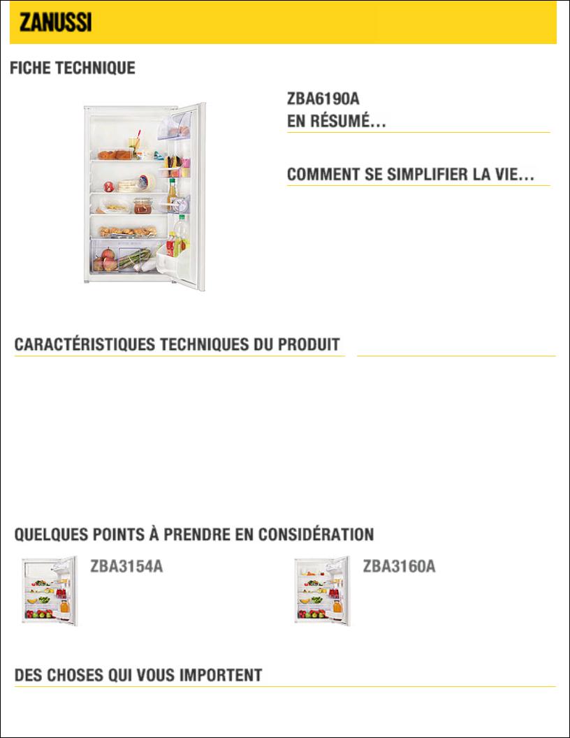 Zanussi ZBA6190A BROCHURE