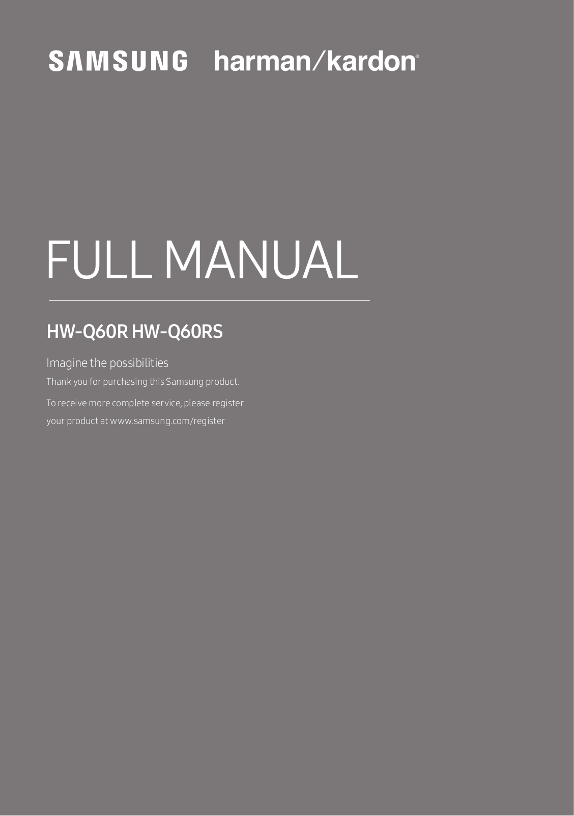 Samsung HW-Q60RS User Manual