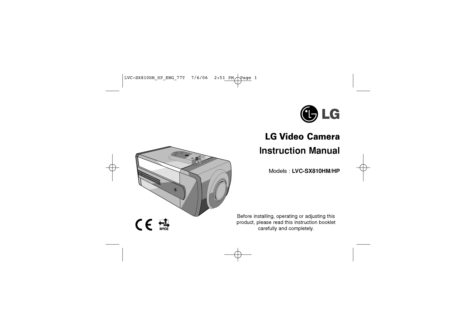 LG LVC-SX810HP User Manual