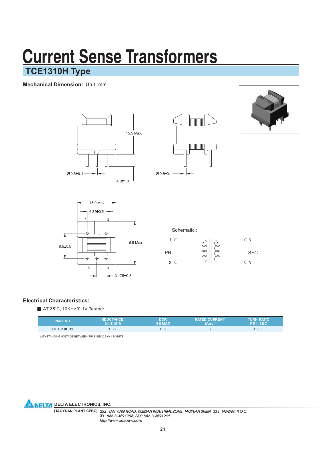 Delta Electronics TCE1310H User Manual