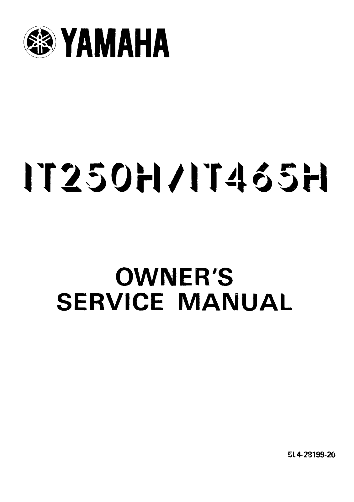 Yamaha IT250H IT465H 1981 Owner's manual