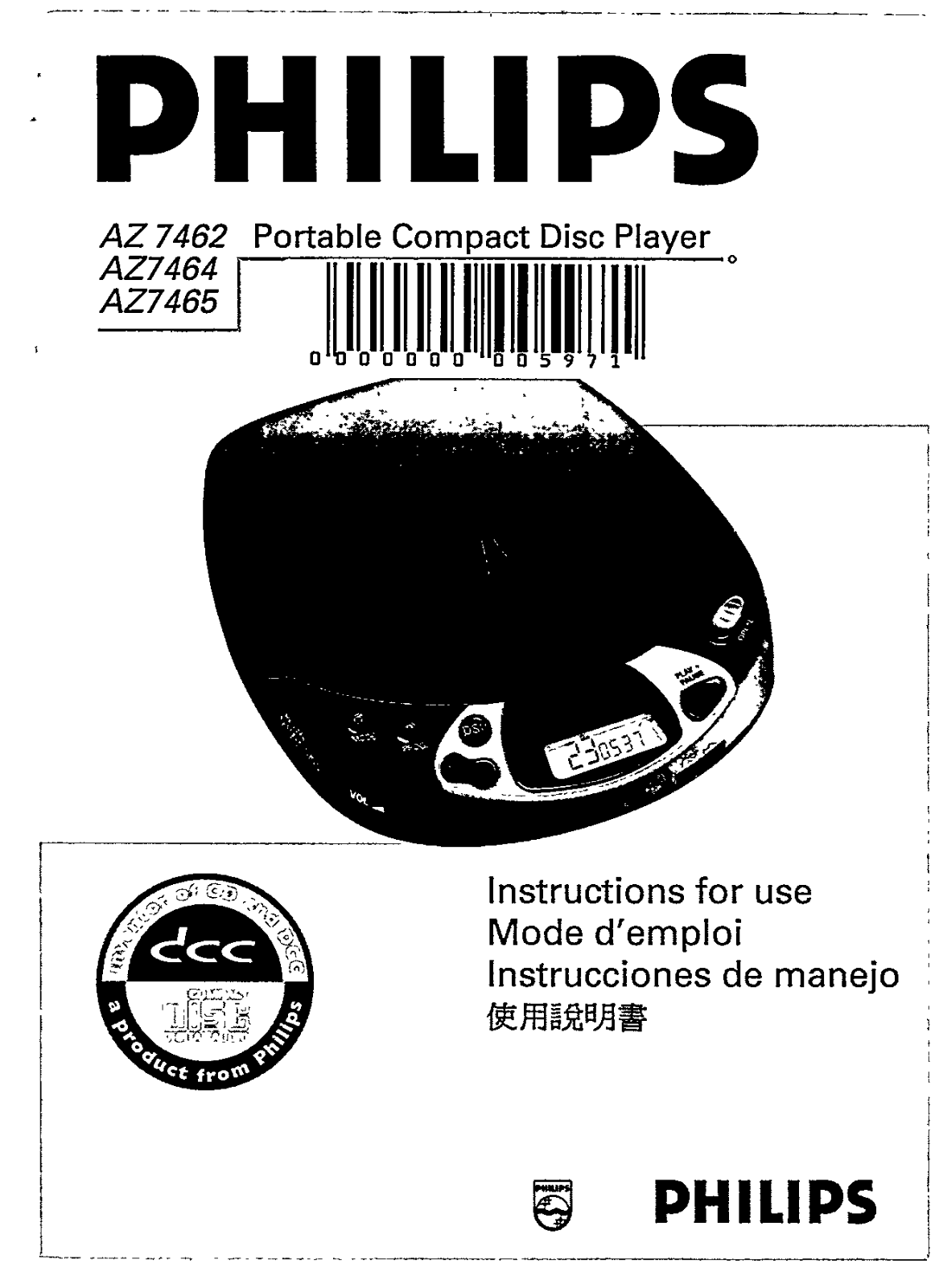 Philips AZ7465/00, AZ7464/05, AZ7462/05, AZ7462/00S User Manual