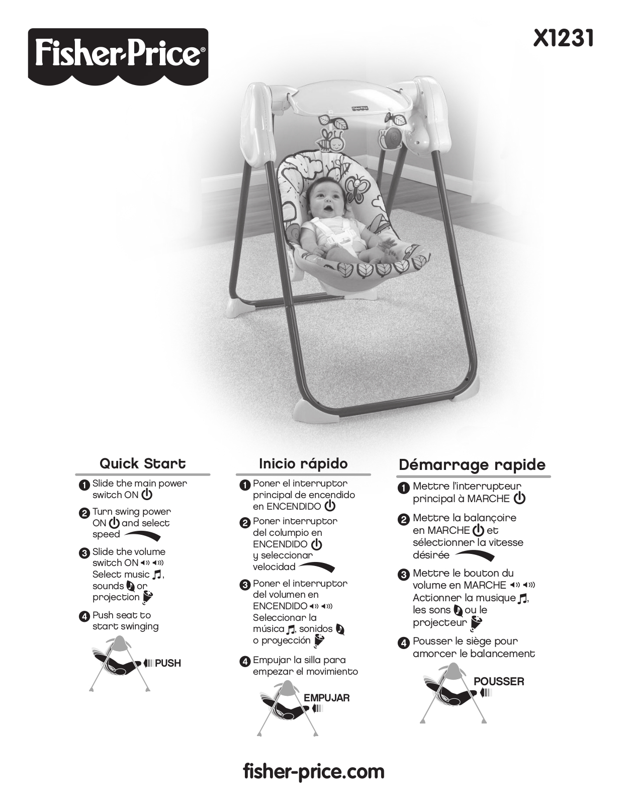 Fisher-Price X1231 Instruction Sheet