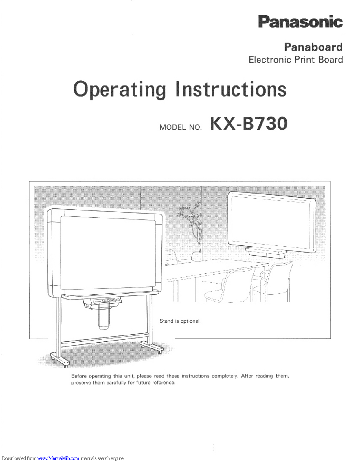 Panasonic Panaboard KX-B730 Operating Instructions Manual