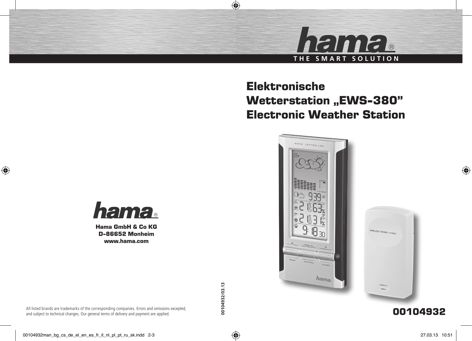 HAMA EWS-380 User Manual