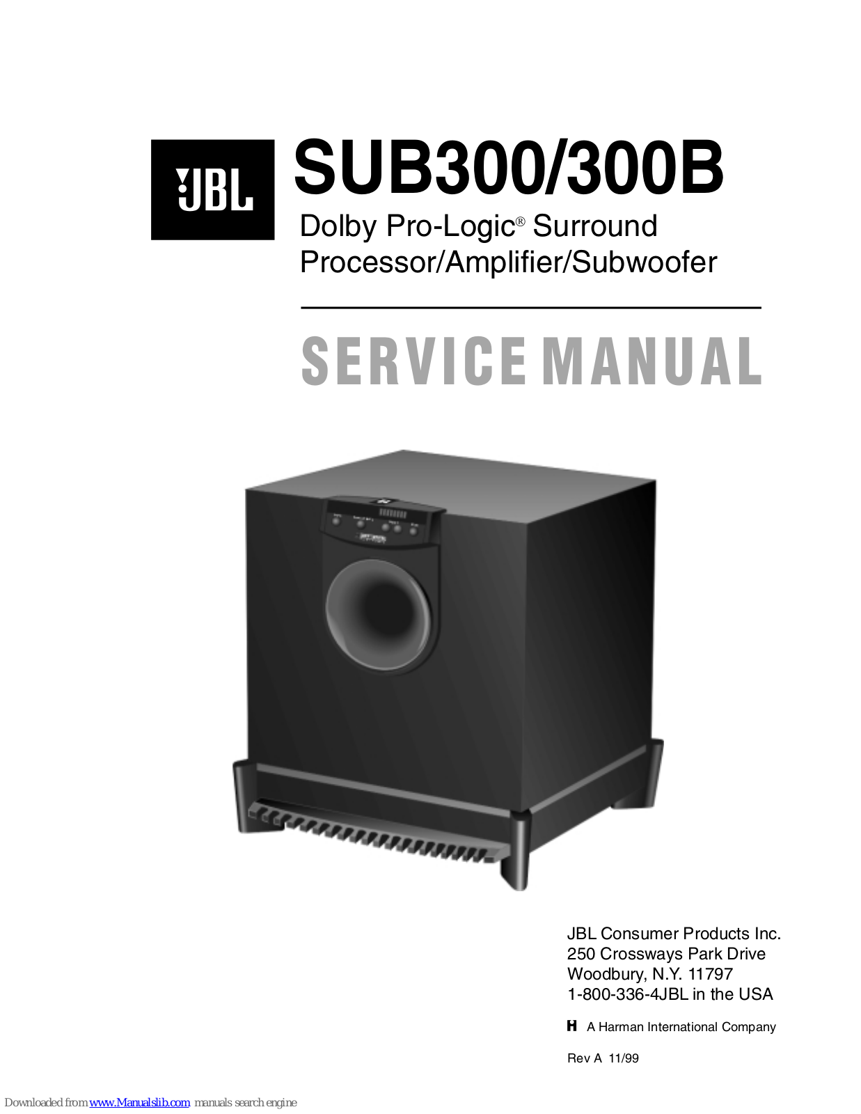 JBL SUB300B Service Manual