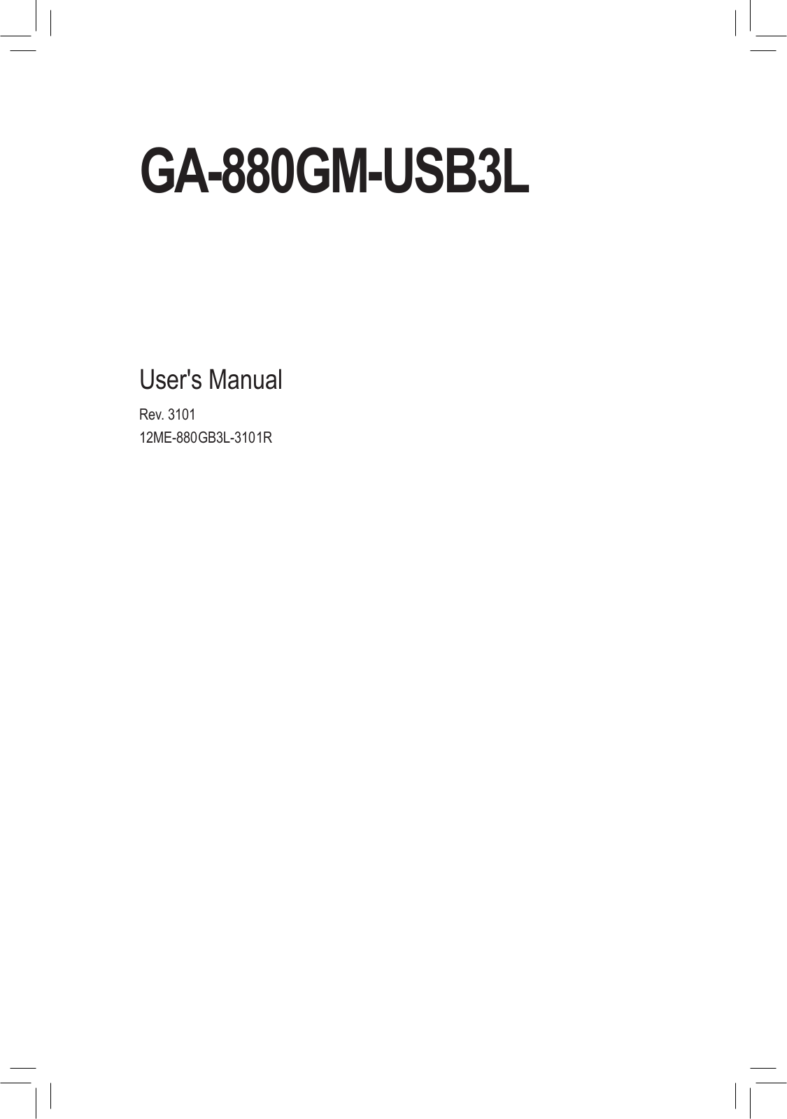 Gigabyte GA-880GM-USB3L (rev. 3.1) User Manual