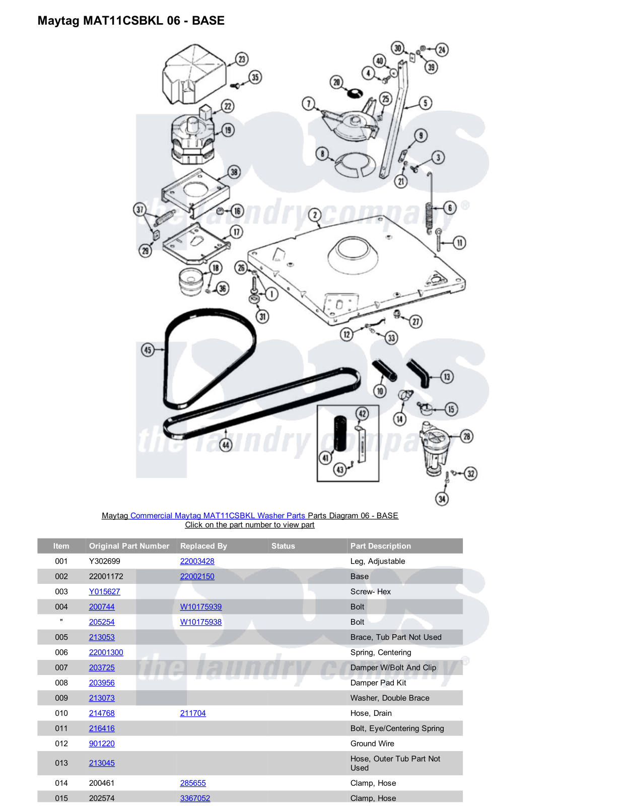 Maytag MAT11CSBKL Parts Diagram