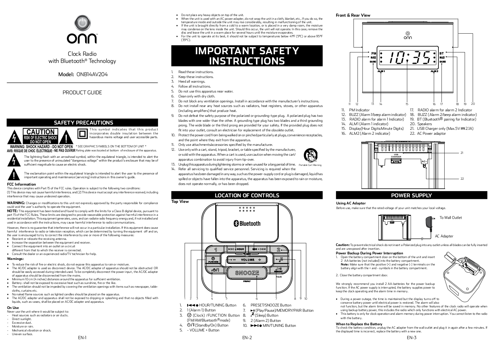 Alco Electronics ONB14AV204 User Manual