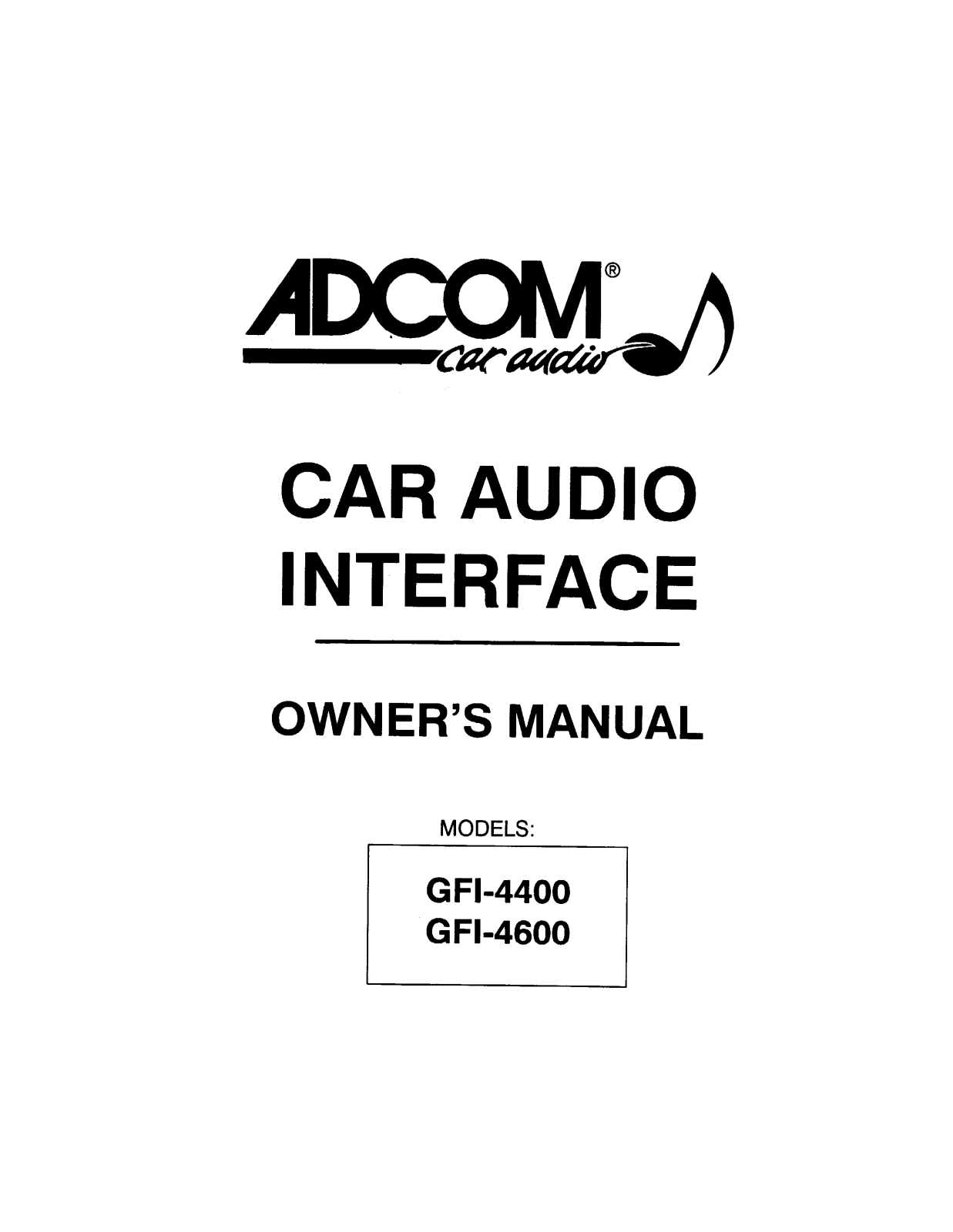 Adcom GFI-4600 Owners manual