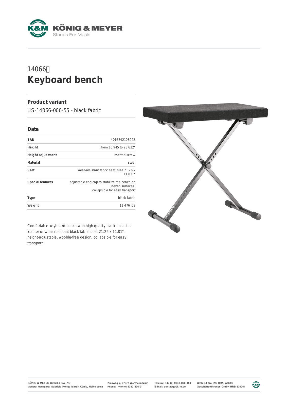 K&M 14066 Data Sheet