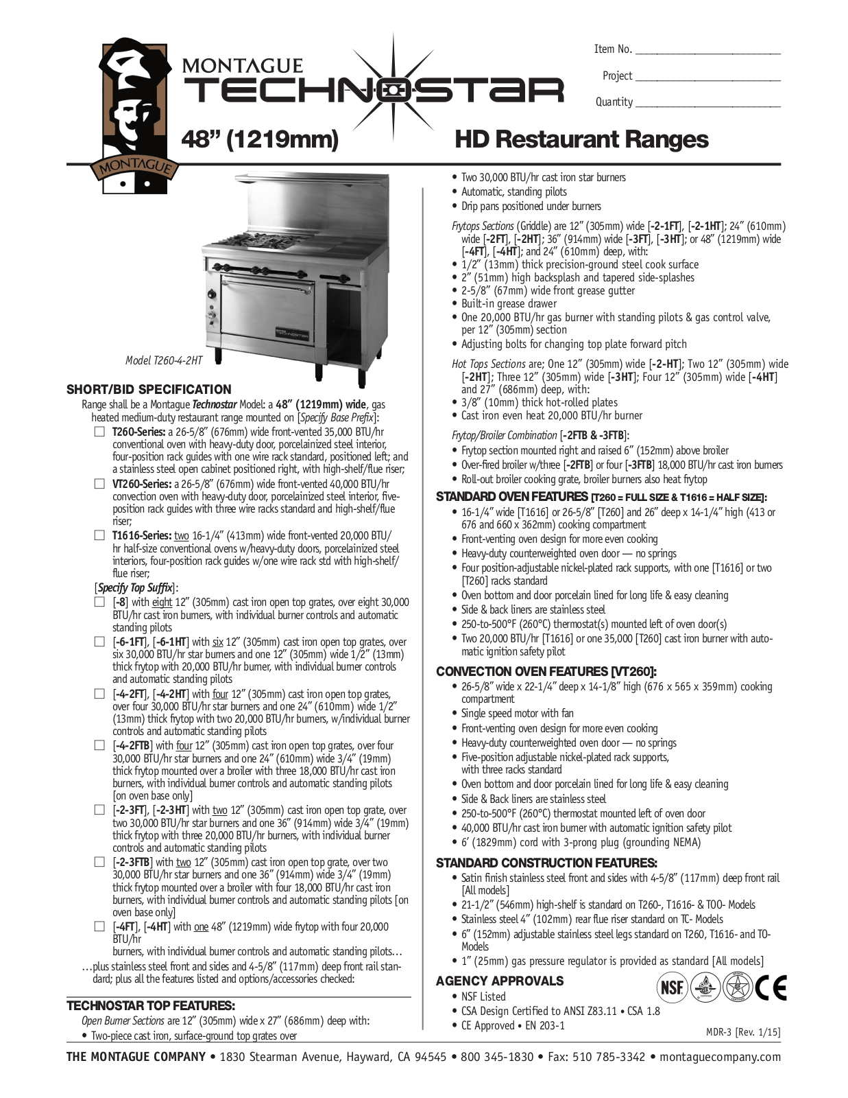 Montague T1616-2-3FTB User Manual