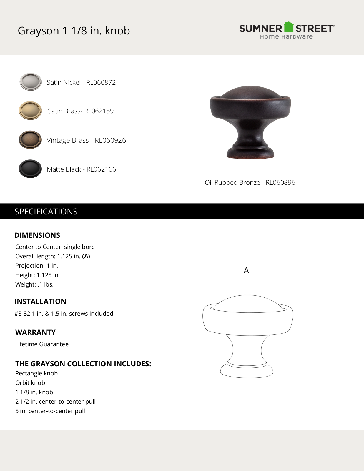 Sumner Street Home Hardware CTHD1100 Specifications - ManualMachine.com