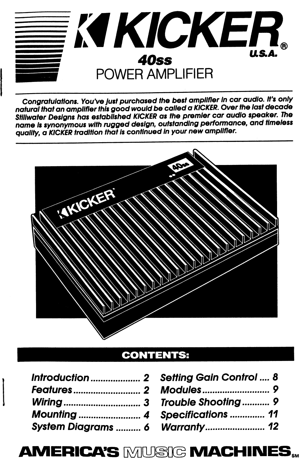 Kicker 40ss User Manual