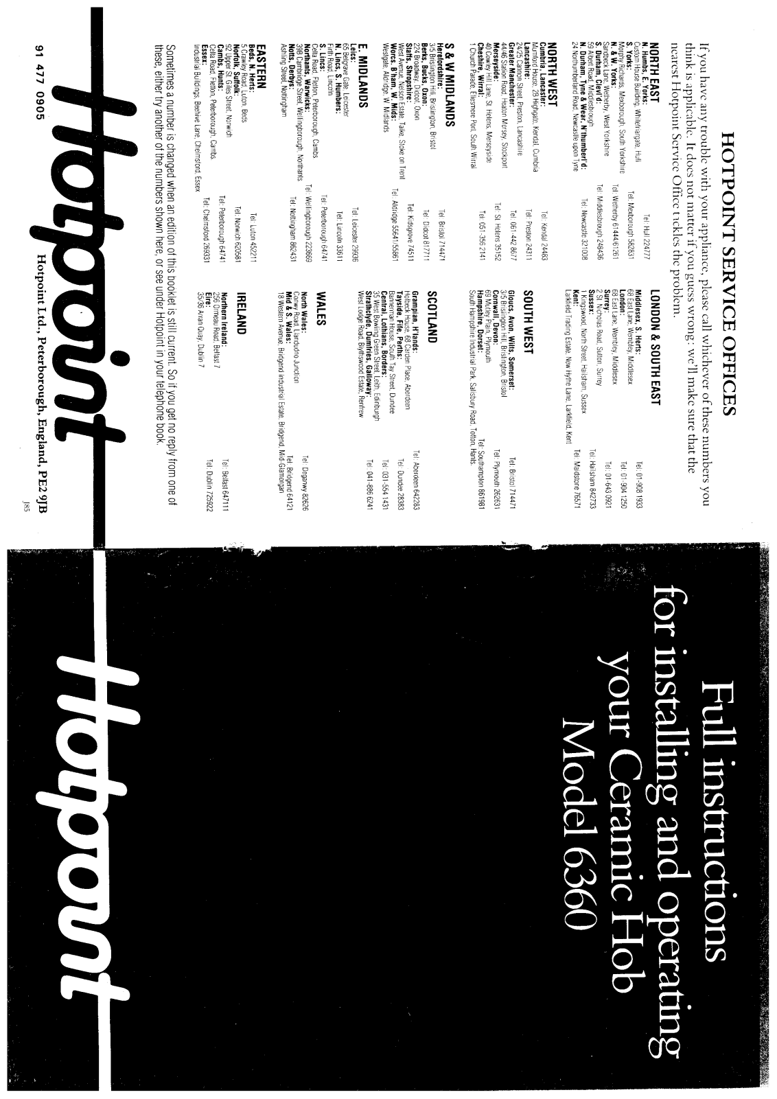 Hotpoint 6360 User Manual