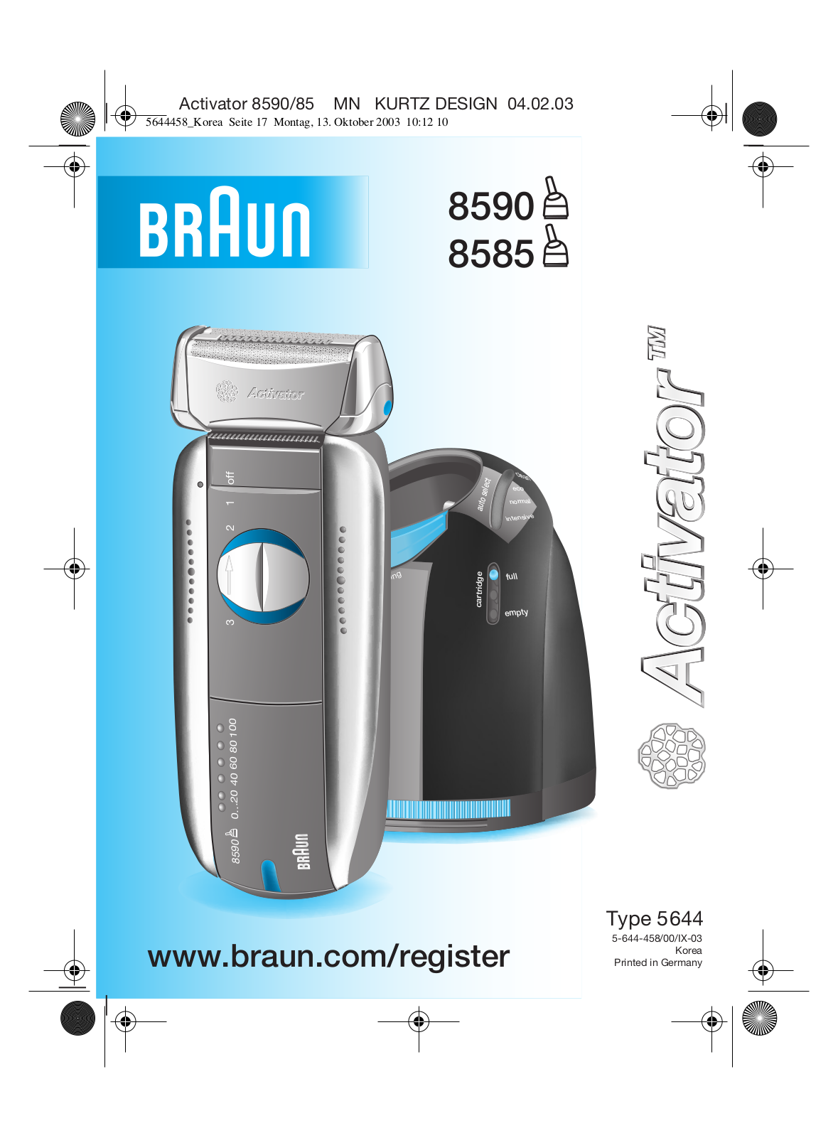 Braun 8590, 8585 User Manual