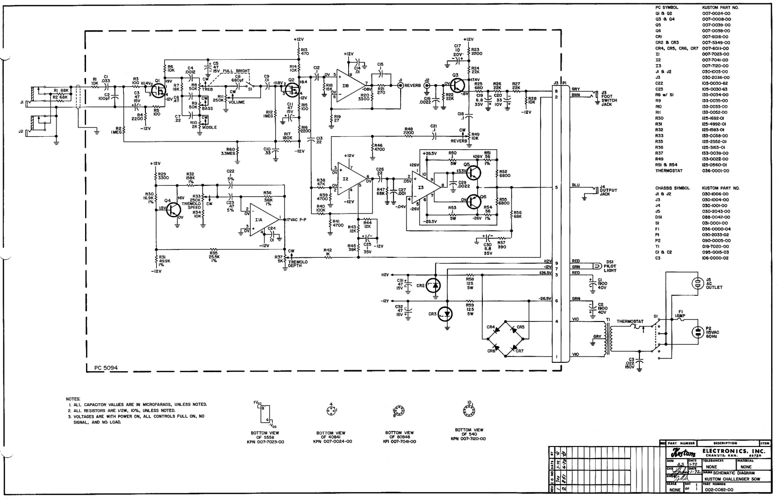 Kustom challenger 50w schematic