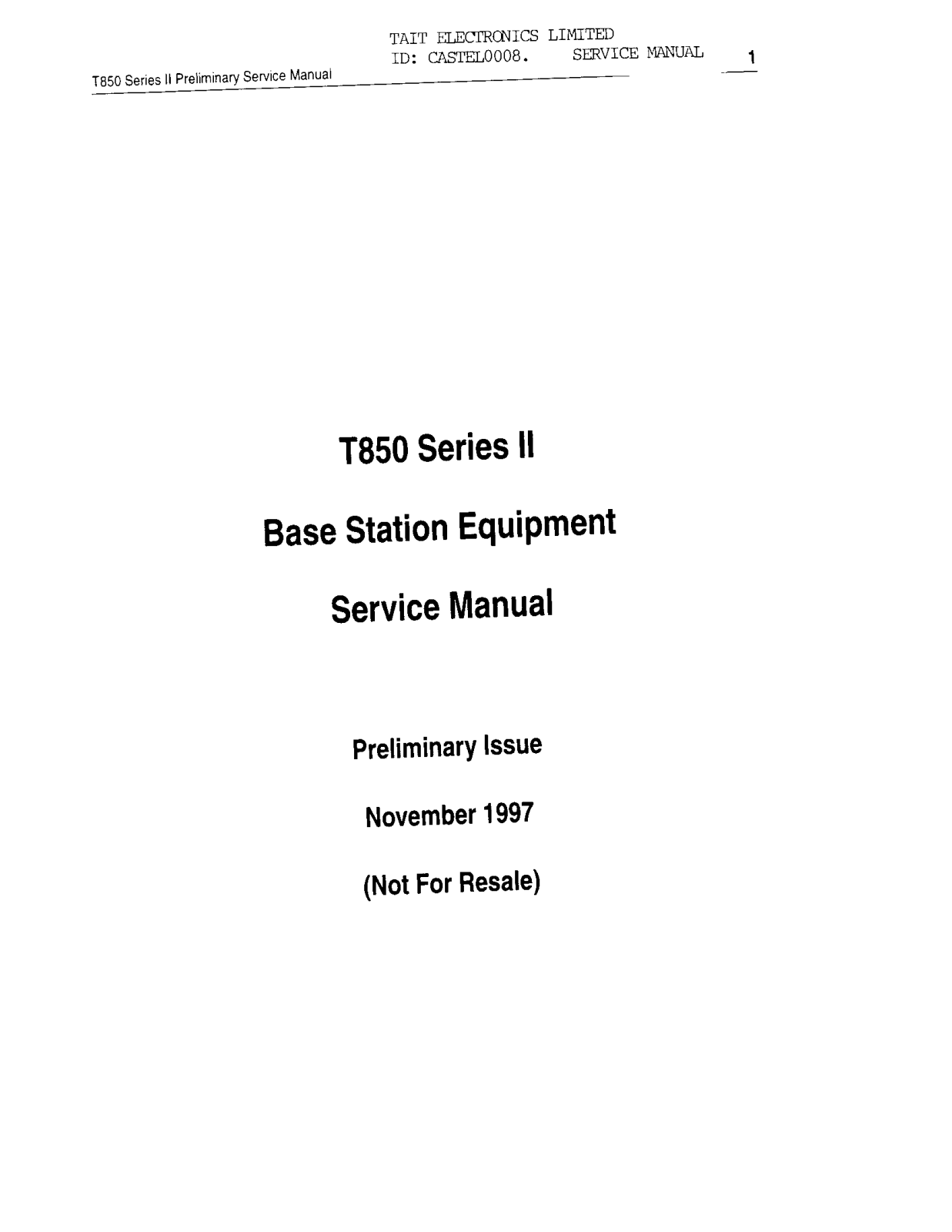 Tait TEL0008 Users Manual