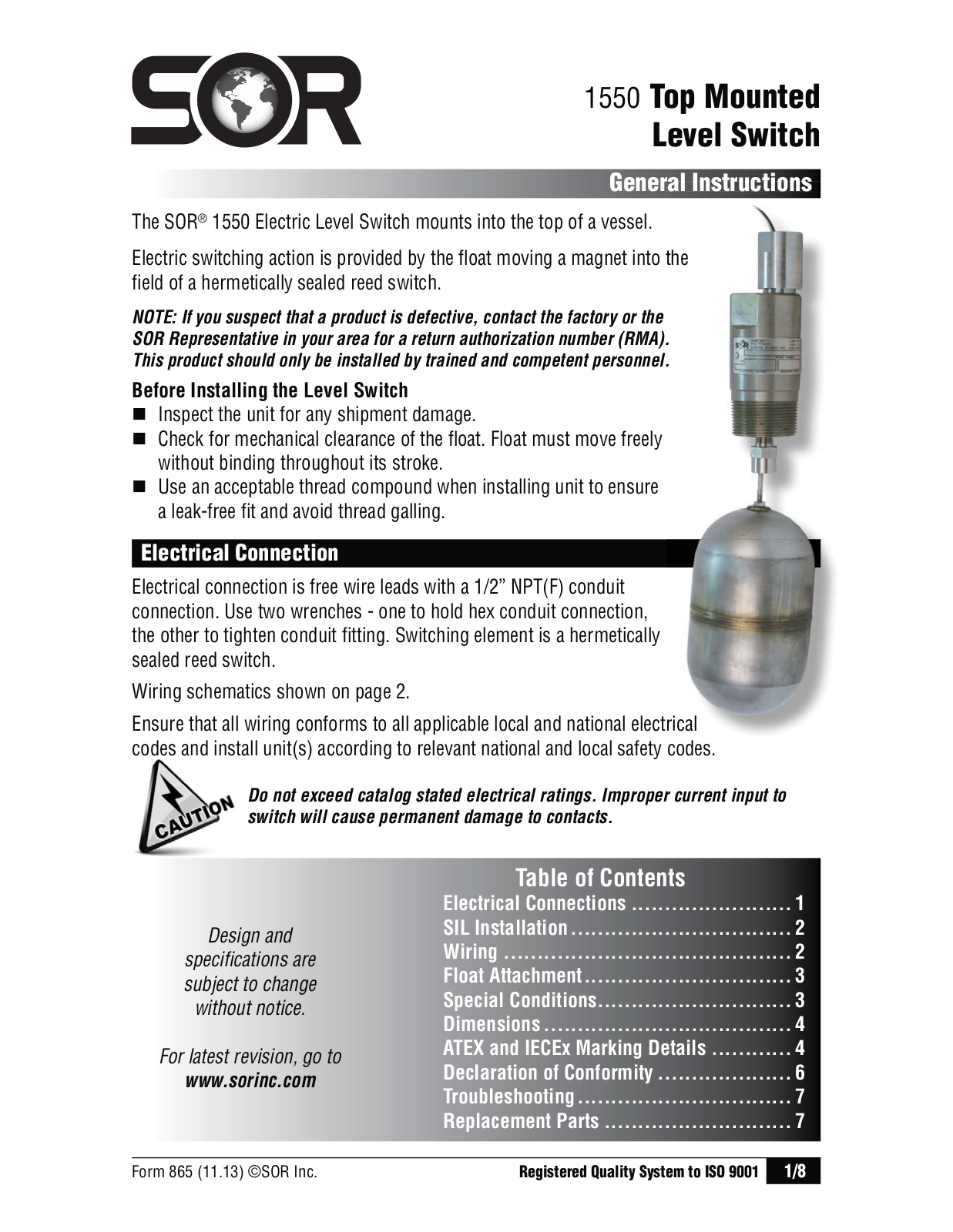 SOR 1550 User Manual