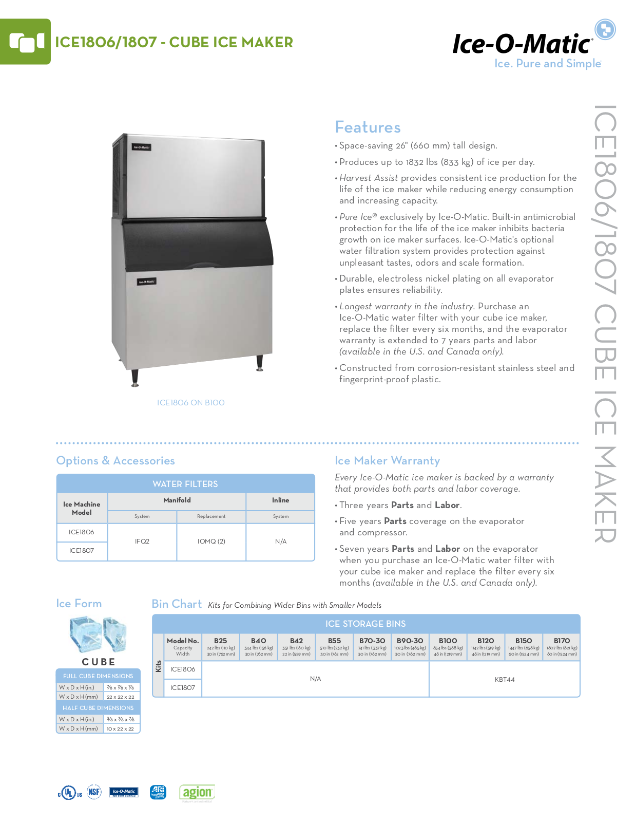 Ice-O-Matic ICE1806R User Manual