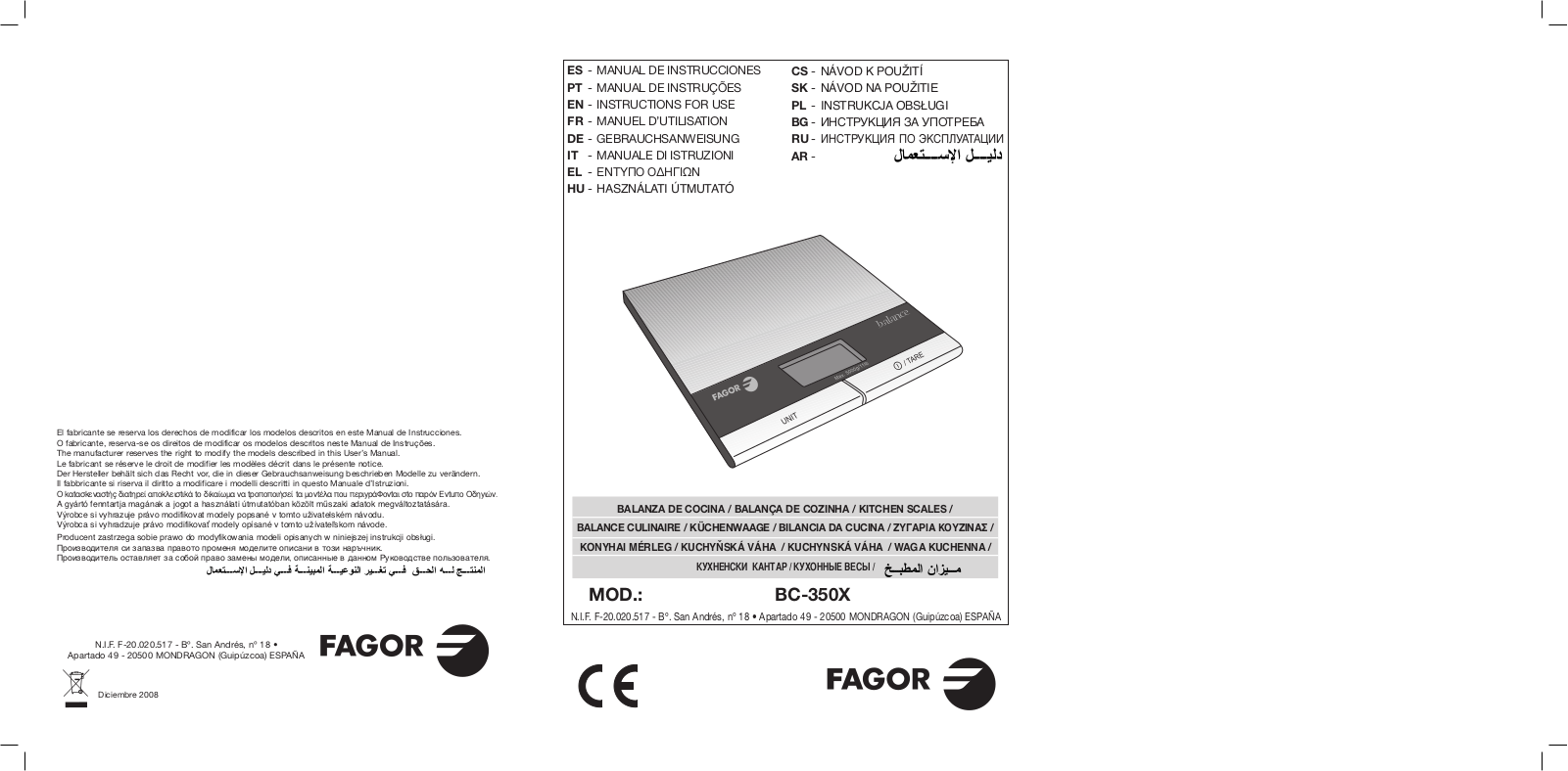 FAGOR BC-350 X User Manual - ManualMachine.com