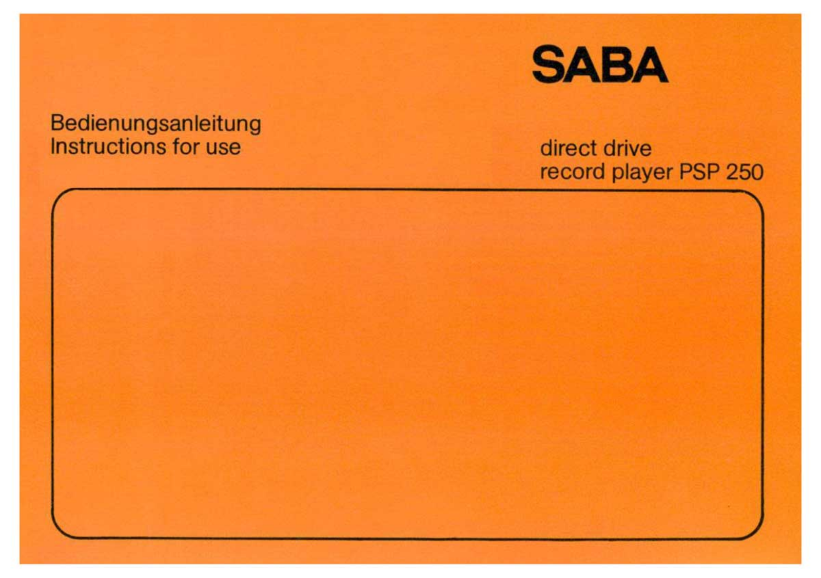 Saba PSP-250 Owners Manual