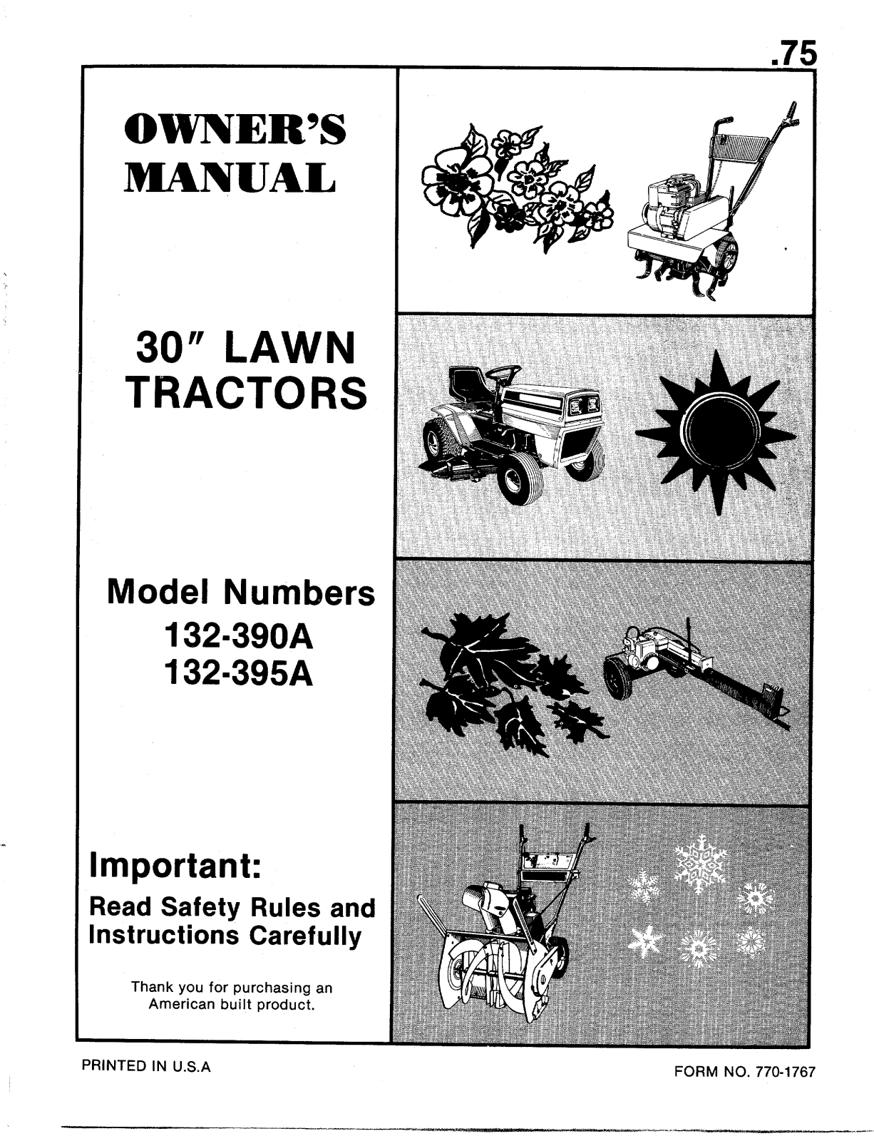 Bolens 132-390A User Manual