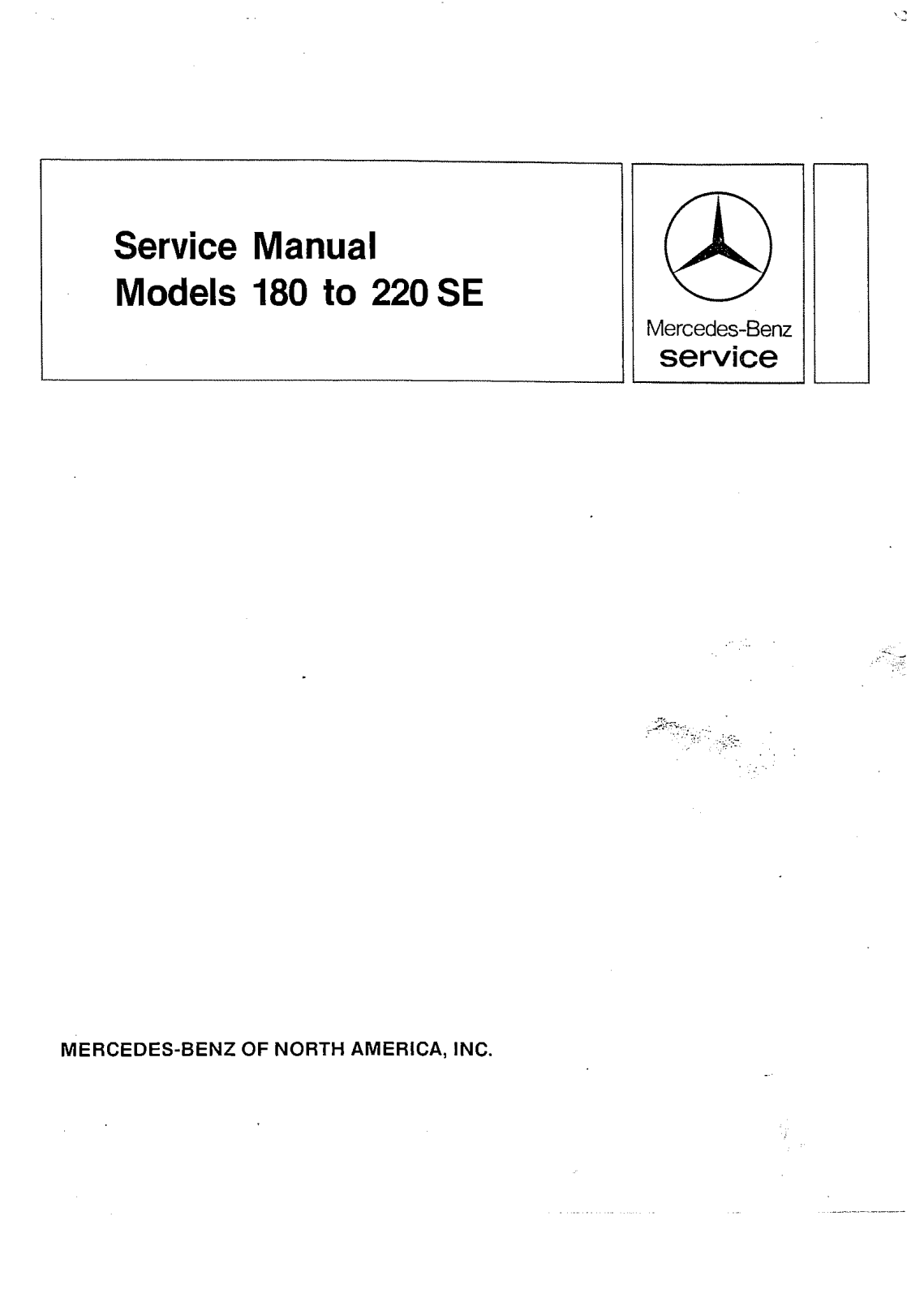 Mercedes 180 Benz 1954-1959, 220 User Manual