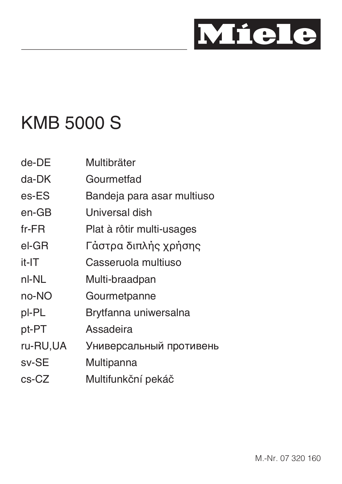 Miele KM5920 User Manual