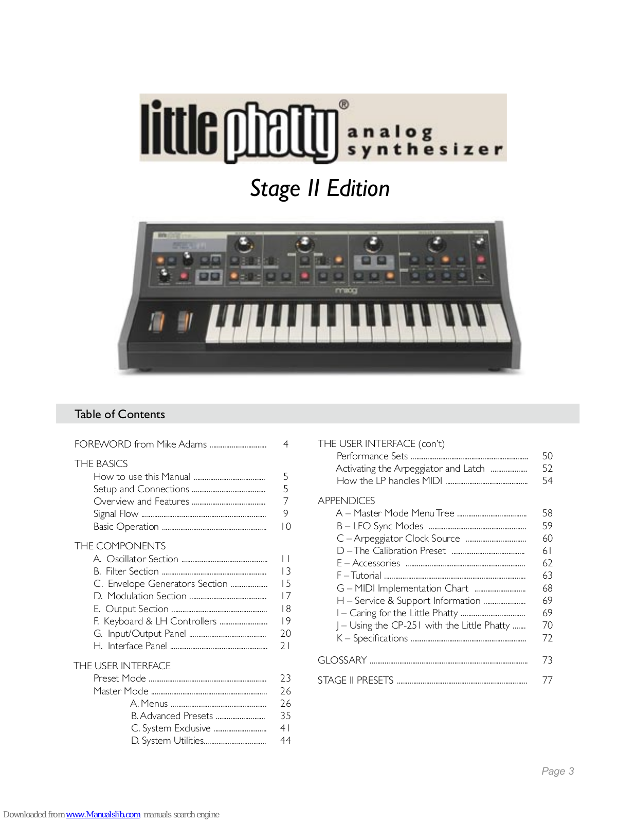 Moog Little Phatty Stage II Edition User Manual