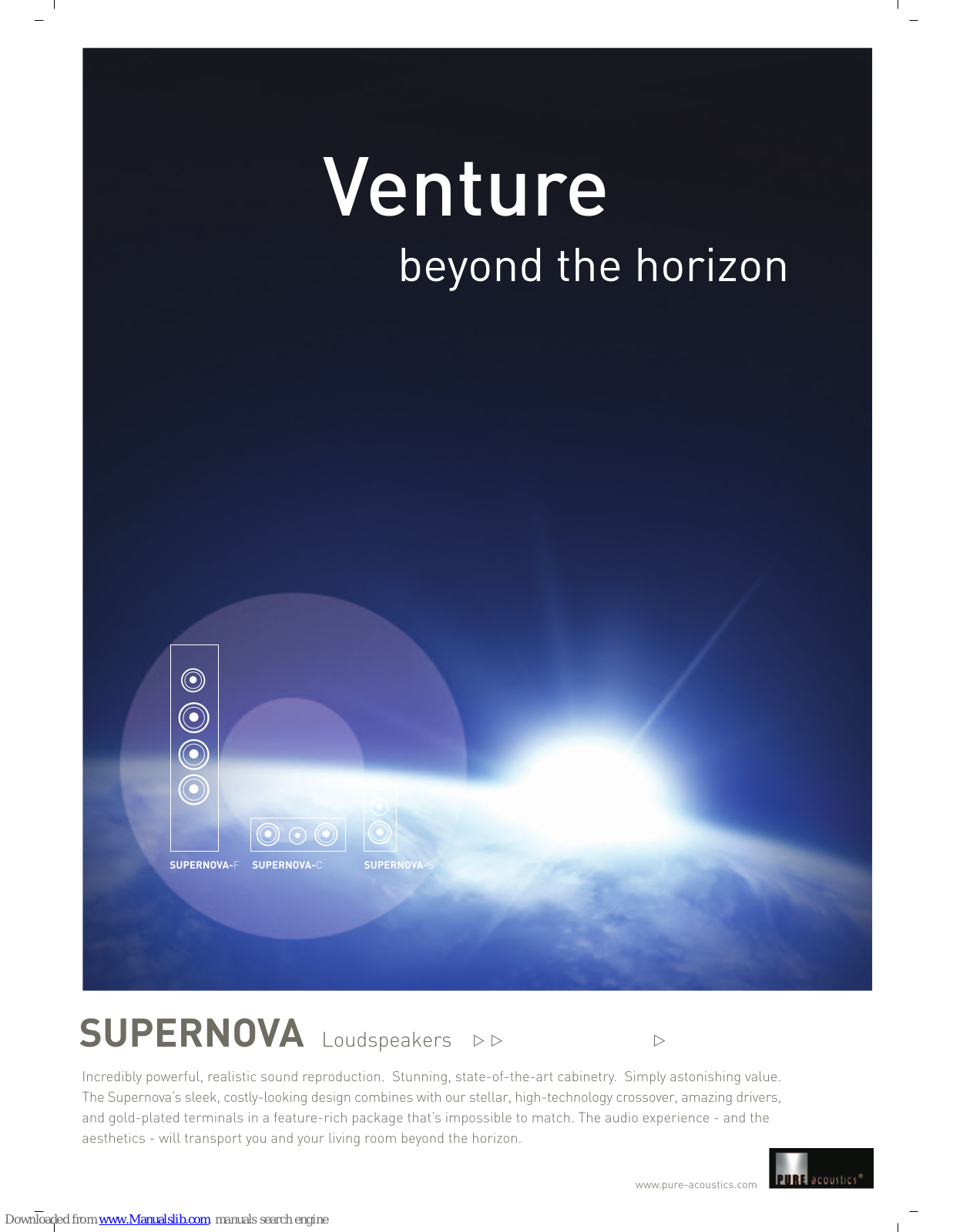 Pure Acoustics Supernova-C, Supernova5-F, Supernova-S, Supernova8-F Brochure - ManualMachine.com