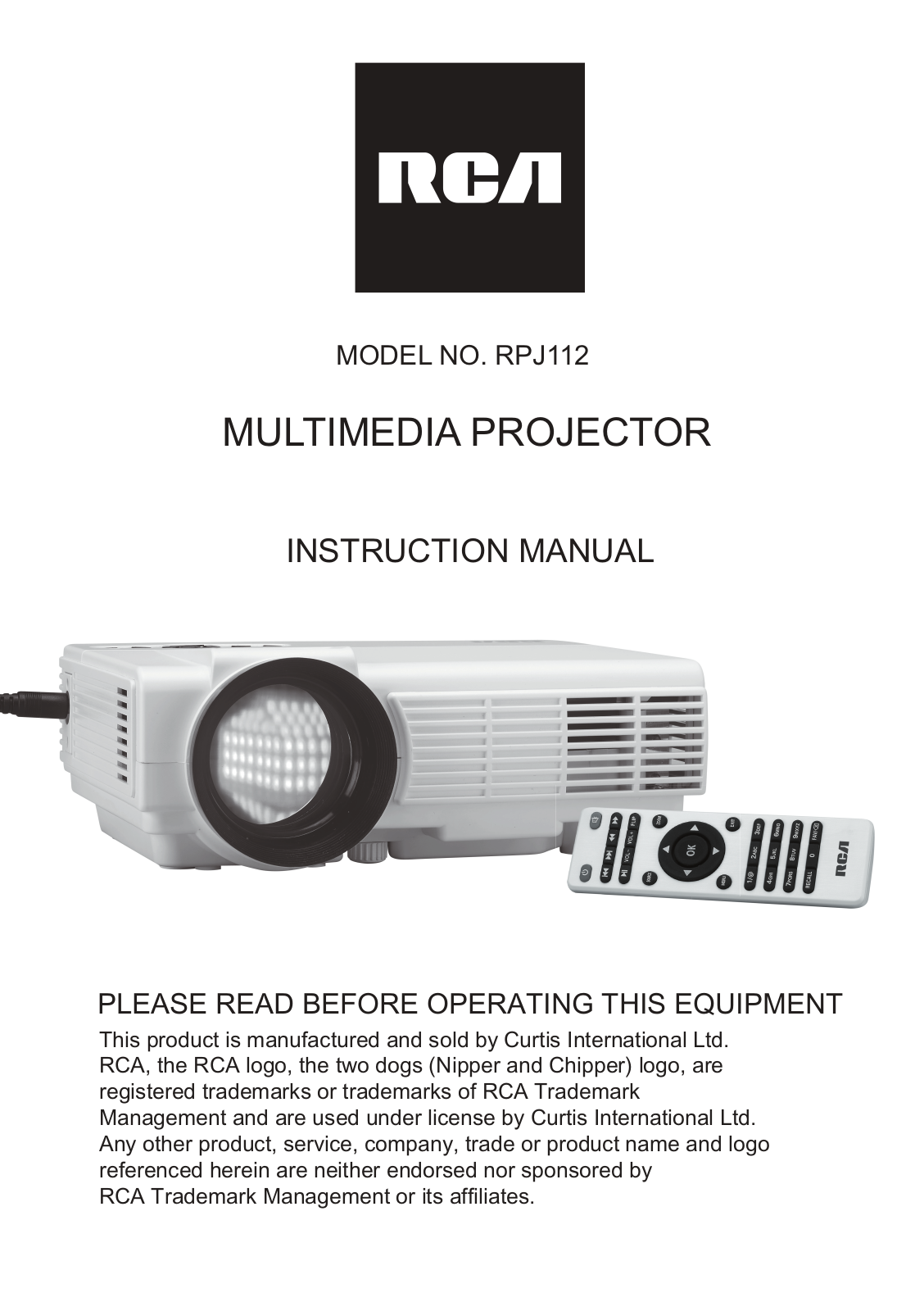 RCA RPJ112 Instruction Manual