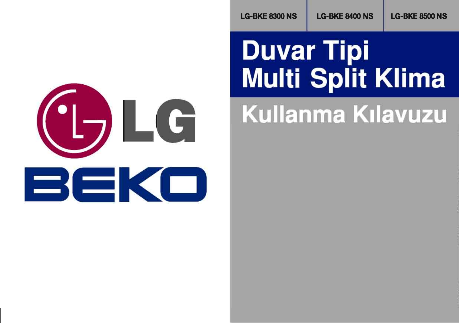 Beko LG-BKE 8500 NS, LG-BKE 8400 NS, LG-BKE 8300 NS User Manual