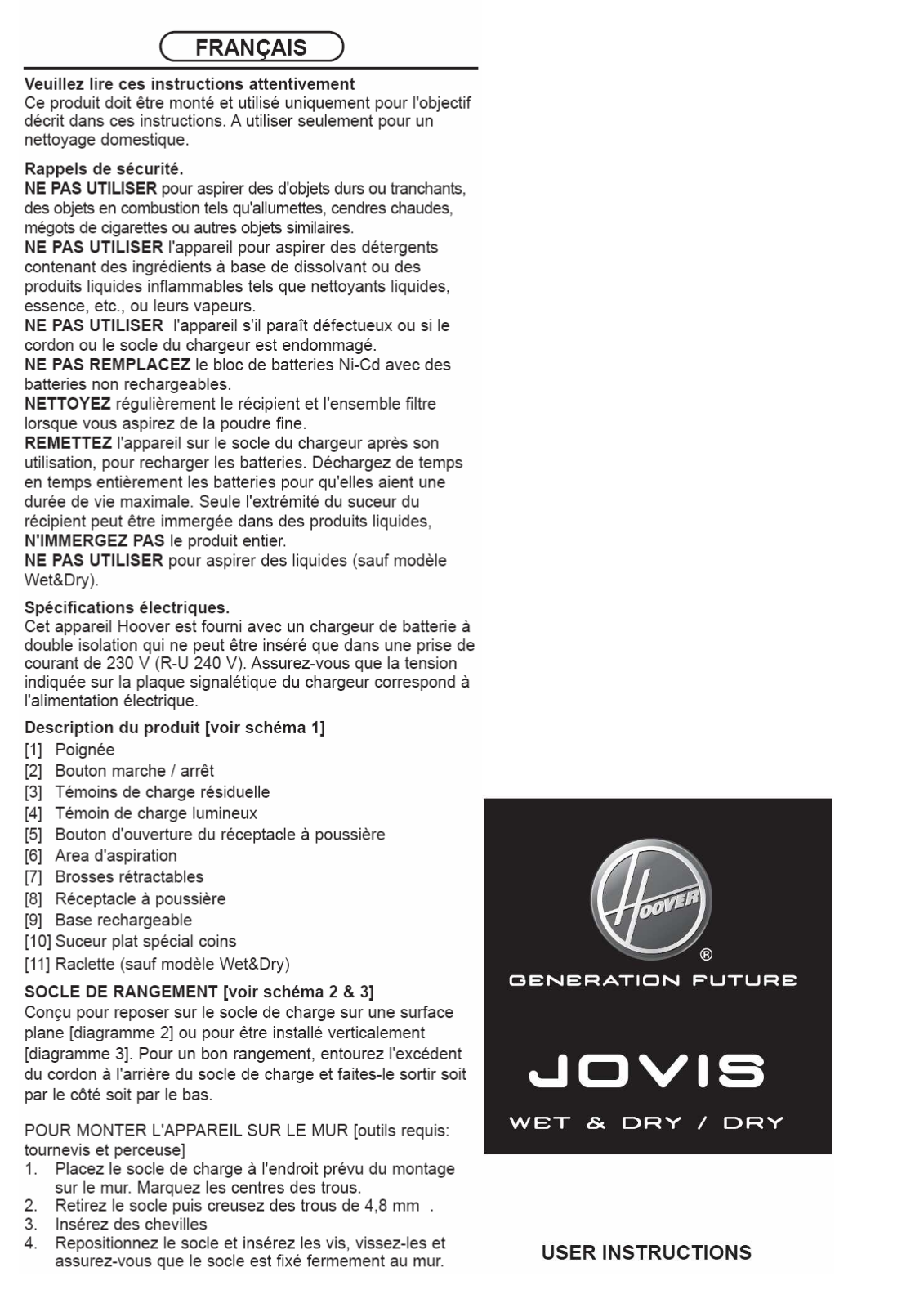 HOOVER JOVIS SJ120WSB4 User Manual