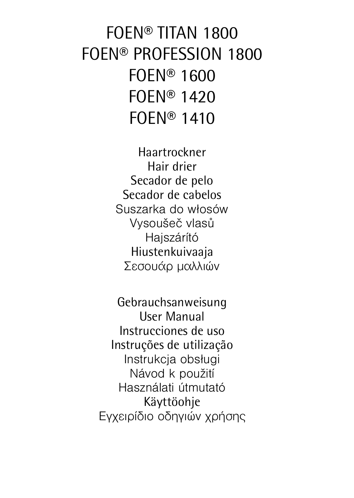 AEG FOEN1410, FOEN1600, FOEN1420 User Manual