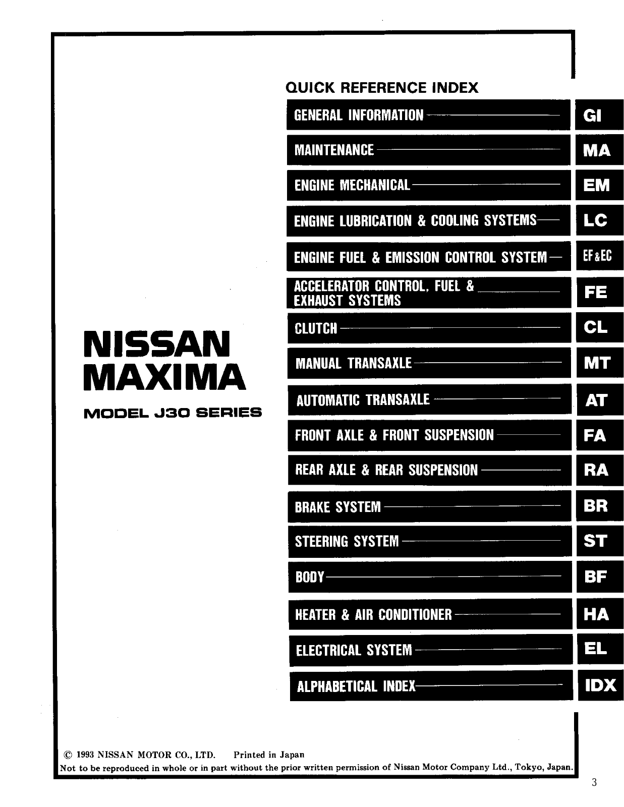 Nissan Maxima 1994 User Manual