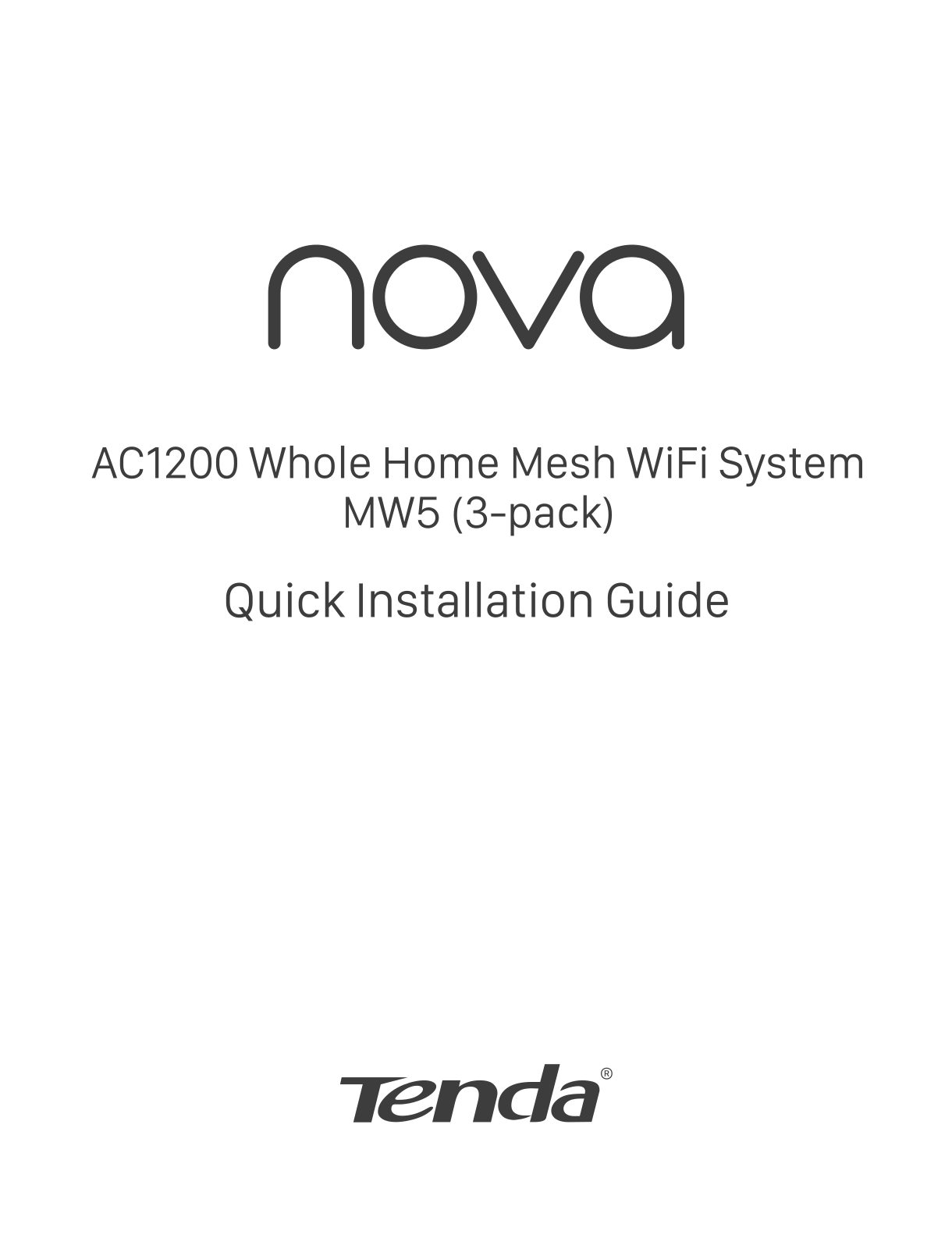 Tenda MW5 quick start Guide