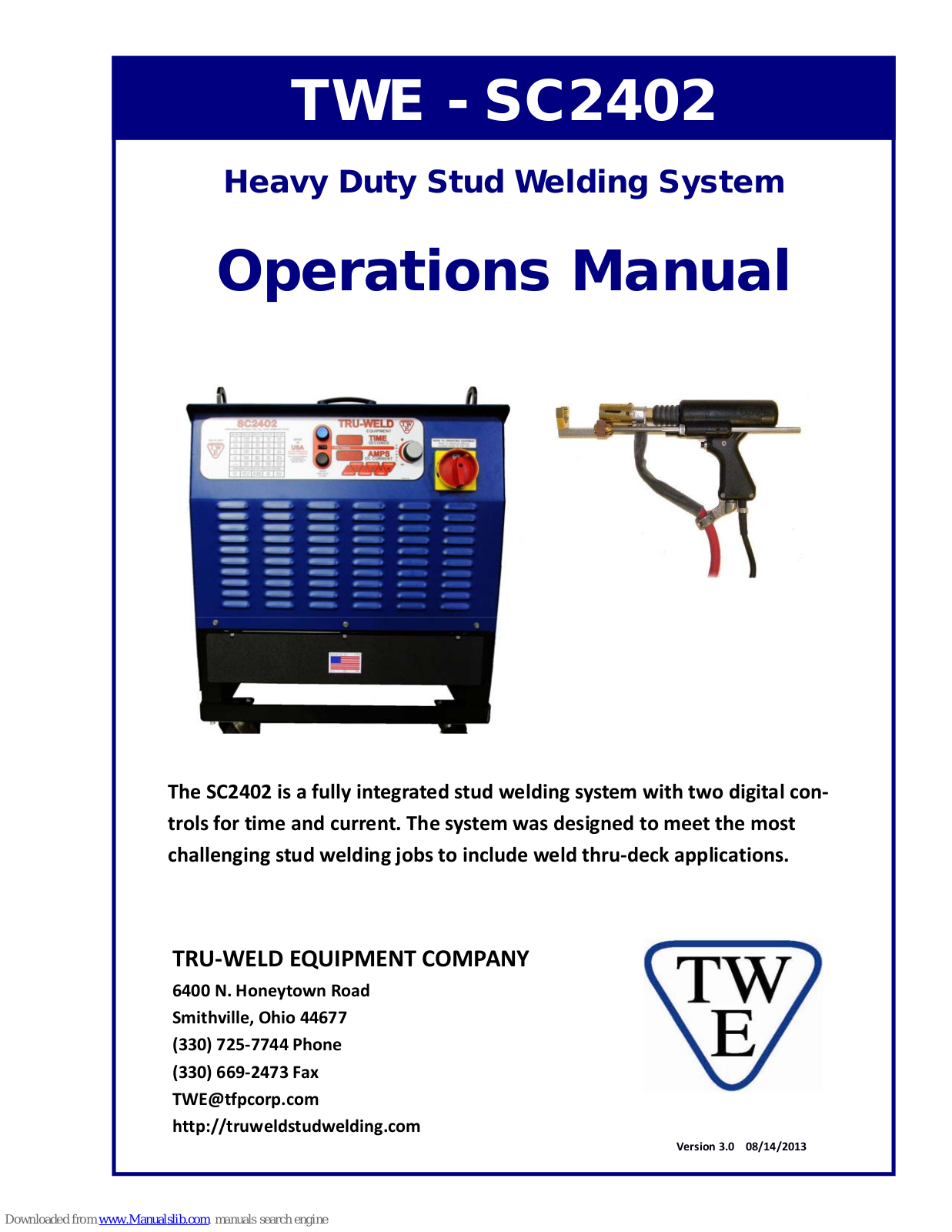 Truweld Equipment TWE - SC2402 Operation Manual