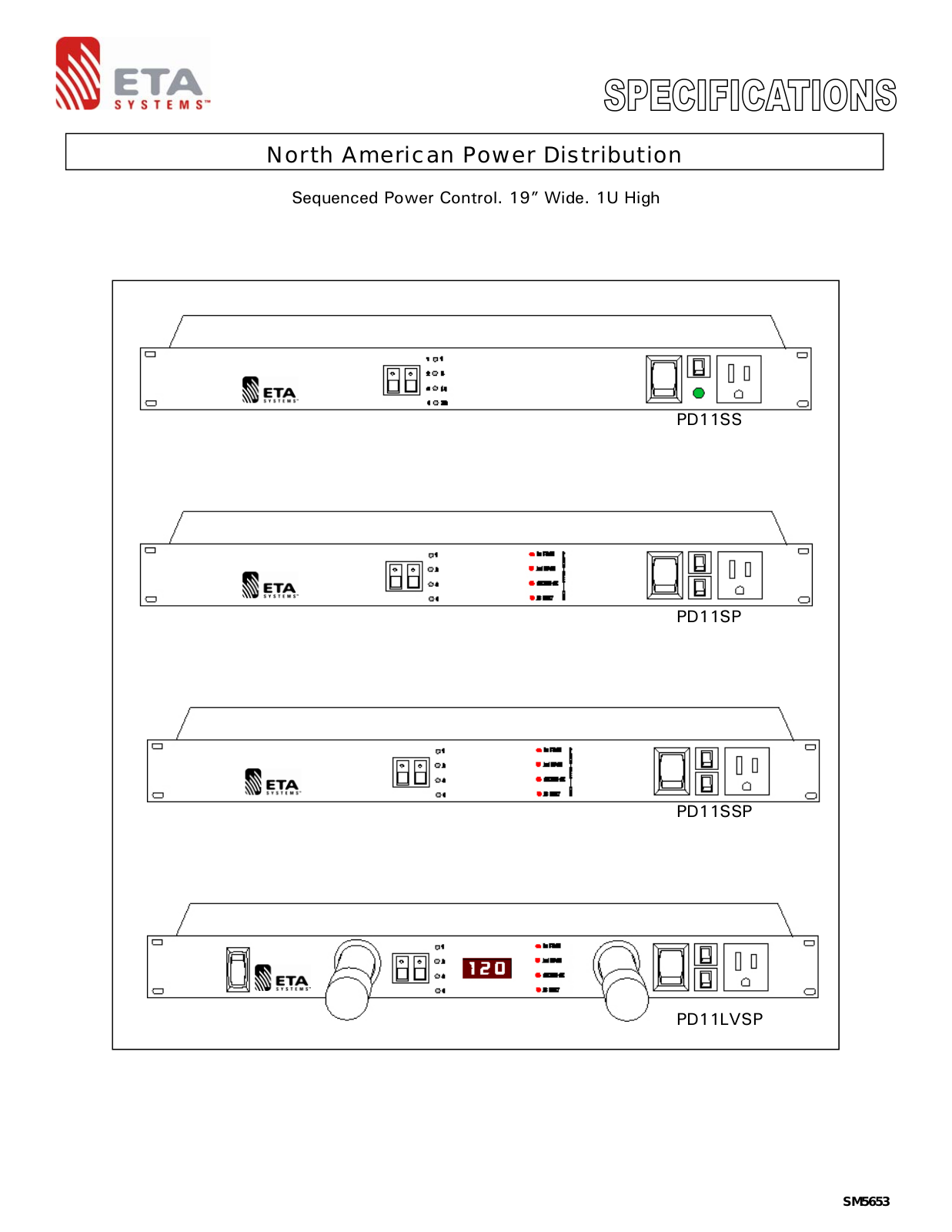 ETA Systems PD11SSP, SM5653 User Manual