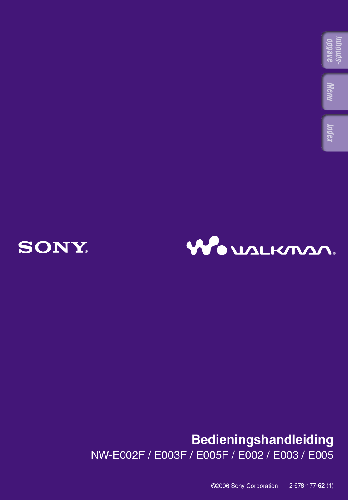 Sony NW-E005, NW-E002F, NW-E003F, NW-E002 User Manual